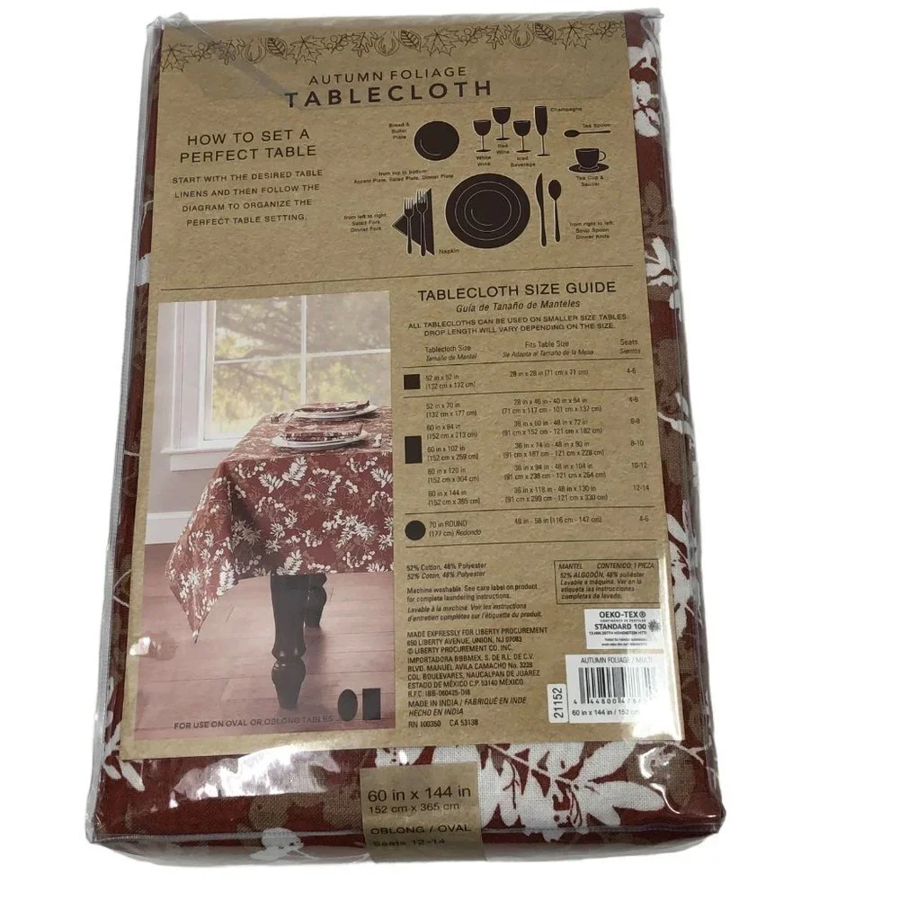 AUTUMN FOLIAGE OBLONG/OVAL TABLECLOTH 60